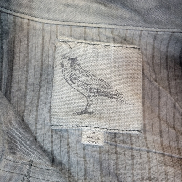 White Crow Distressed Denim Vest Crochet Size Medium - Picture 2 of 5